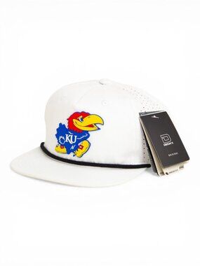 Kansas Jayhawks 3D Perforated Rope Hat- White/ Black